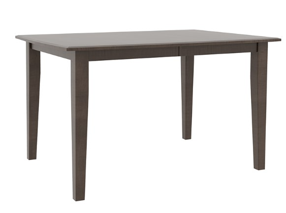 Country View Woodworking Customizable Aspen Wormy Maple Top 48" Dining Table with 2-Leaves and Brown Maple Base