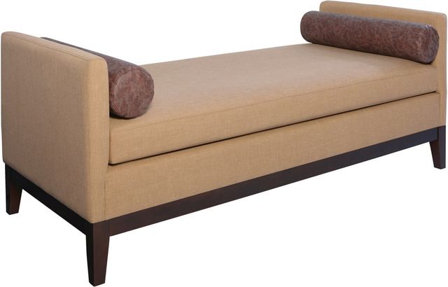 Coaster® Amber And Brown Upholstered Wooden Legs Bench-1
