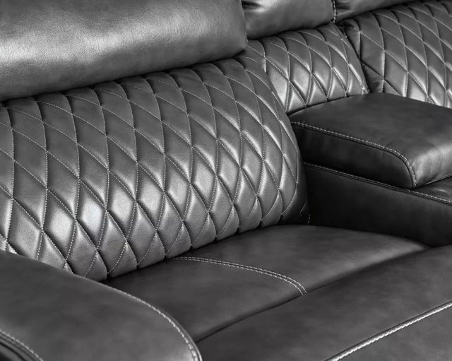 Signature Design by Ashley® Samperstone 3-Piece Gray Power Reclining Sectional Loveseat-3