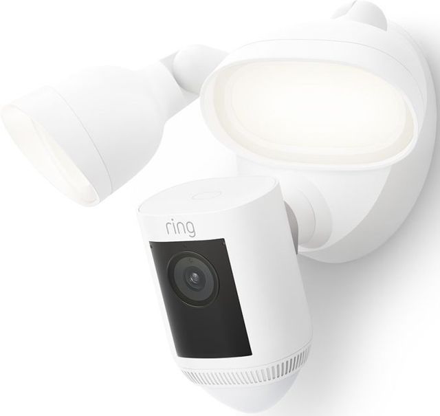 ring White Floodlight Camera Wired Pro-0