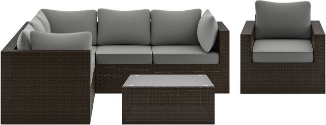 homestyles® Cape Shores 3-Piece Brown Sectional Set-0