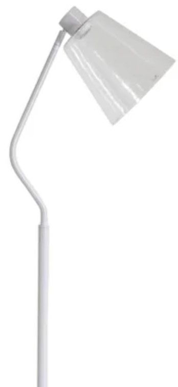 StyleCraft Halifax White Metal Task Floor Lamp-1