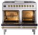 Ilve® Nostalgie II Noblesse 40'' White Pro Style Dual Fuel Range with Brass Trim-1