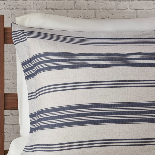 Olliix by Urban Habitat Cole Navy Full/Queen Stripe Ultra Soft Cotton Blend Jersey Knit Comforter Set-1