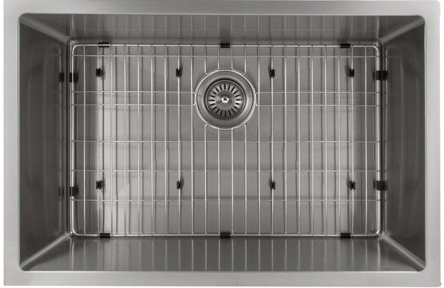 ZLINE Meribel 30" Satin Stainless Steel Undermount Single Bowl Kitchen Sink with Bottom Grid-3