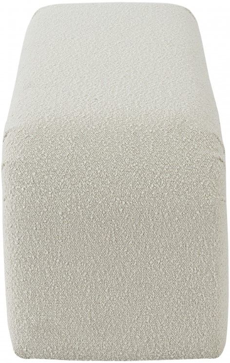 Meridian Furniture Niagara Cream 52" Boucle Fabric Bench-2