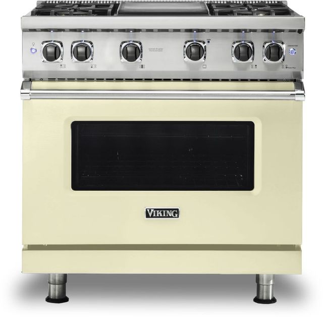 Viking® 5 Series 36" Vanilla Cream Pro Style Liquid Propane Range with 12" Griddle-0