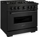 ZLINE 36" 5.2 cu. ft. Dual Fuel Range with 6 Burner DuoPro™ Cooktop and Electric Convection Oven in Black Stainless Steel -2