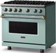 Viking® 5 Series 36" Splash Pro Style Gas (LP) Range with Brushed Brass Trim-2