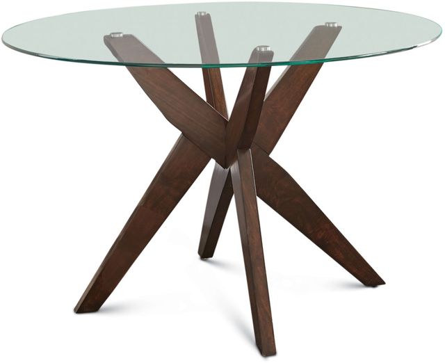 Steve Silver Co. Amalie Walnut 48" Round Glass Top Table-0