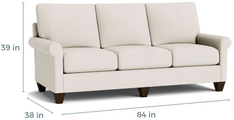 Bassett Furniture Carolina Roll Arm Sofa - Thumbnail 2