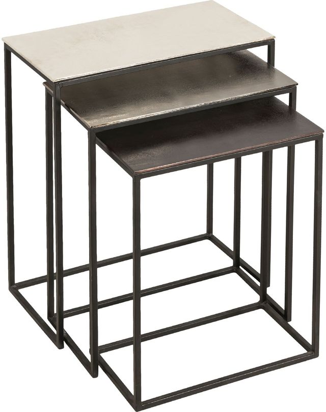 Renwil® Manisa 3-Piece Black Patina Nesting Table Set with Black Nickel Base-0