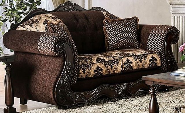 Furniture of America® Ronja 2-Piece Dark Brown Living Room Set-2