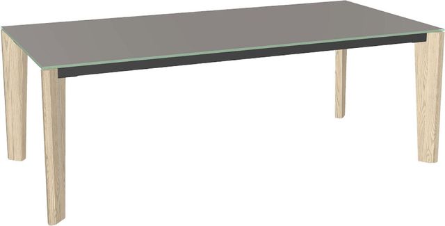 Amisco Customizable Fabiola 84" Rectangular Dining Table with 0.5" Taupe Glass Top-0
