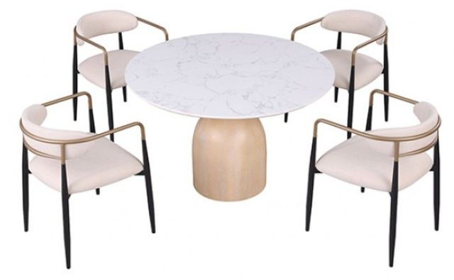 Furniture of America® Neasden Natural/Black/White Dining Table-3