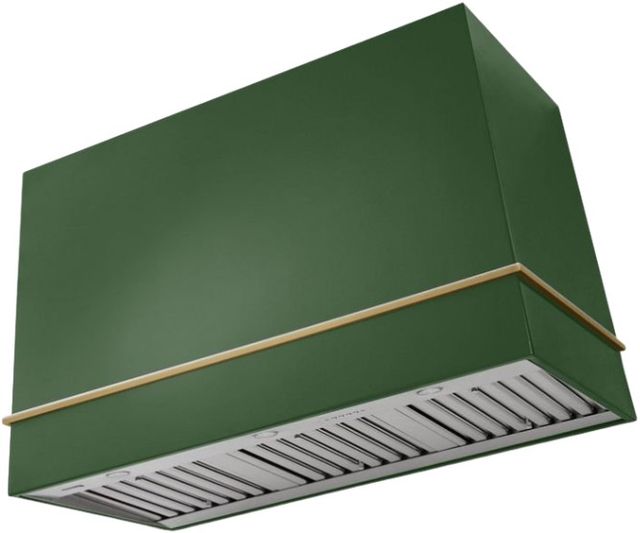 AGA Loge 48" Cornwall Green Wall Mounted Range Hood  with Antique Brass Trim-0