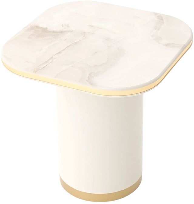 Michael Amini® Gineverra Ivory Gold End Table-2