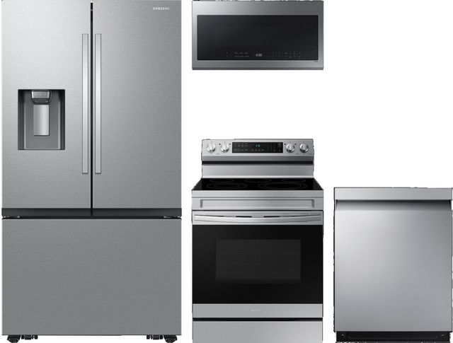 Samsung 4 Piece Stainless Steel Electric Fingerprint Resistant Kitchen Package-0
