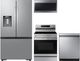 Samsung 4 Piece Stainless Steel Electric Fingerprint Resistant Kitchen Package-0