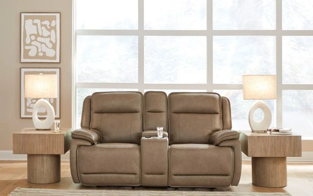 Signature Design by Ashley® Glencroft Sahara Power Reclining Loveseat with Console and Adjustable Headrest-1