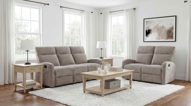 Coaster® Hamilton 2-Piece Sand Manual Reclining Sofa Set-2