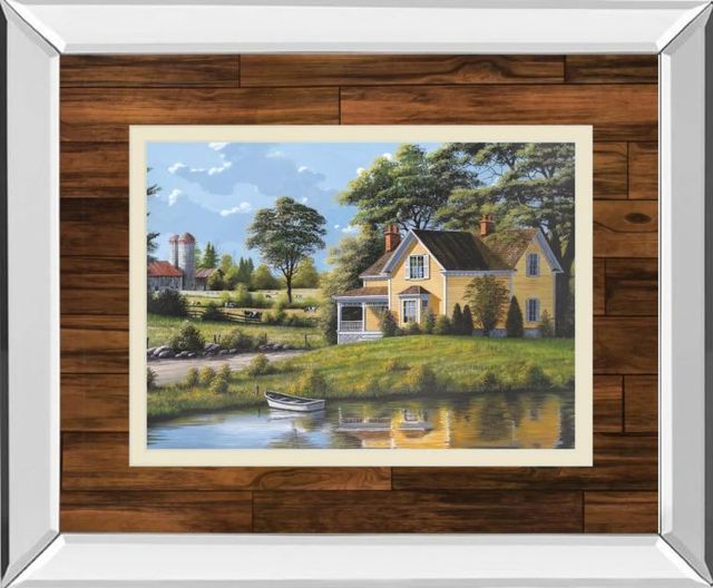 Classy Art Yellow House by Saunders Mirror Framed Wall Art-0