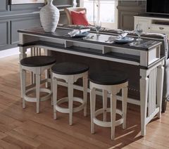 Liberty Furniture Allyson Park 4-Piece Wire Brushed White Console Bar Table Set