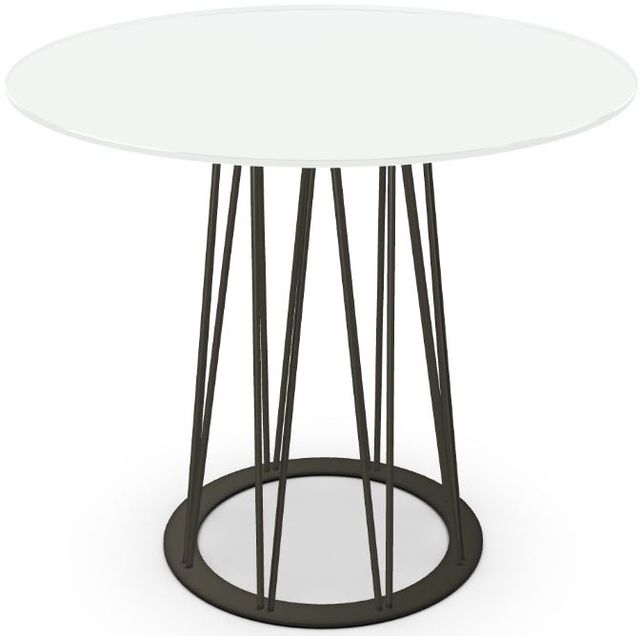 Amisco Customizable Calypso 36" White Glass Round Counter Height Table-0