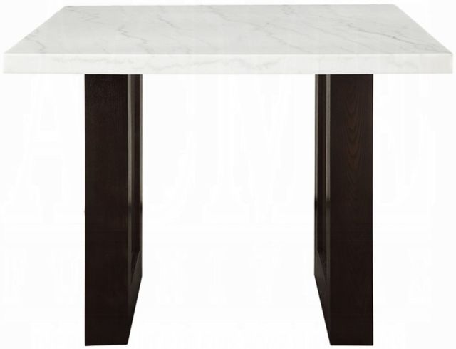ACME Furniture Edwyn White Marble Top Counter Height Dining Table with Espresso Base-3