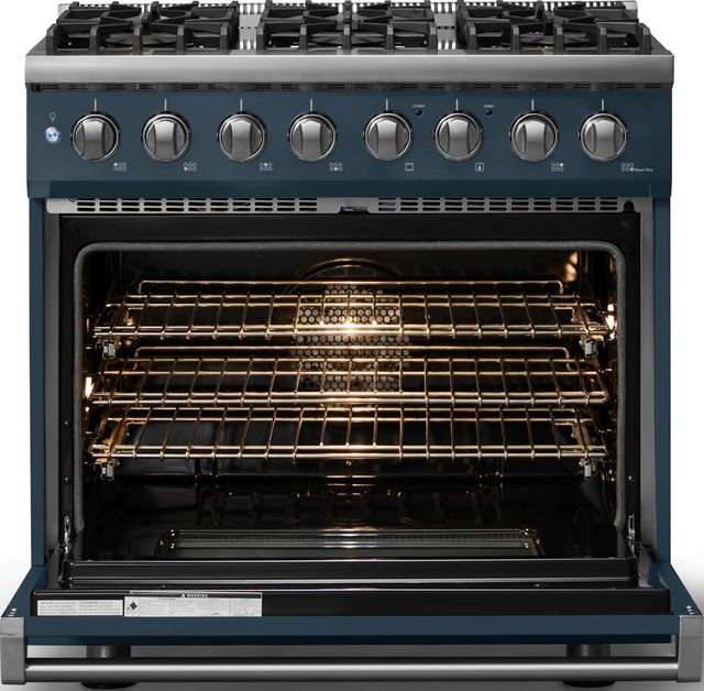 Viking® 5 Series 36" Squall Pro Style Dual Fuel (LP) Range with Polished Chrome Trim-1