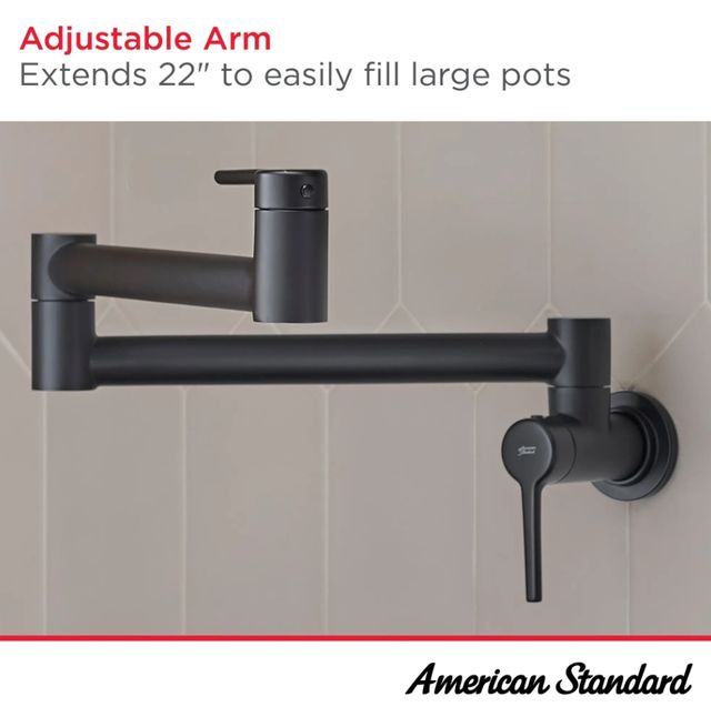 American Standard Studio® S Matte Black Wall-Mount Pot Filler Kitchen Faucet-4
