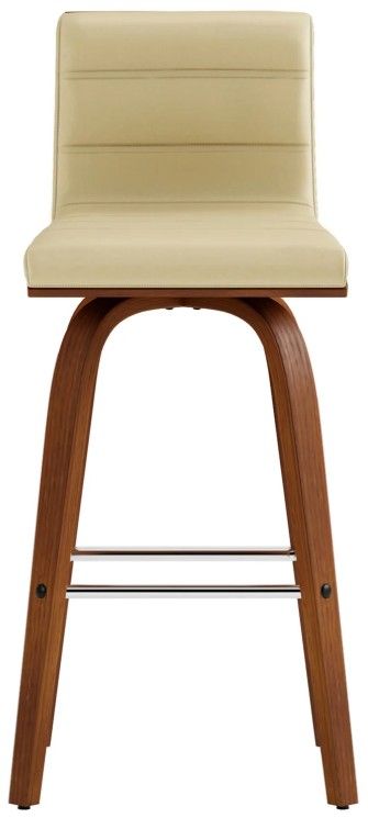 Armen Living Vienna 3-Piece Cream/Walnut Swivel Counter Stool Set-2