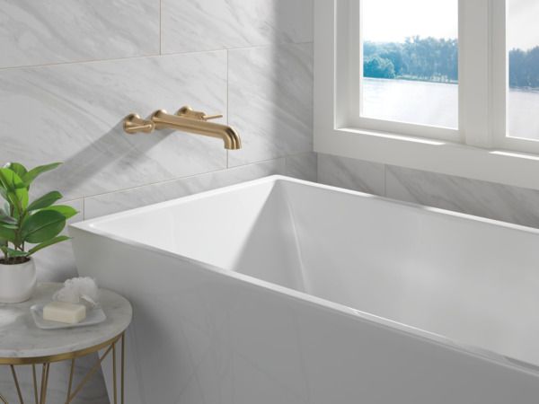 Delta Trinsic® Champagne Bronze Wall Mounted Tub Filler-3