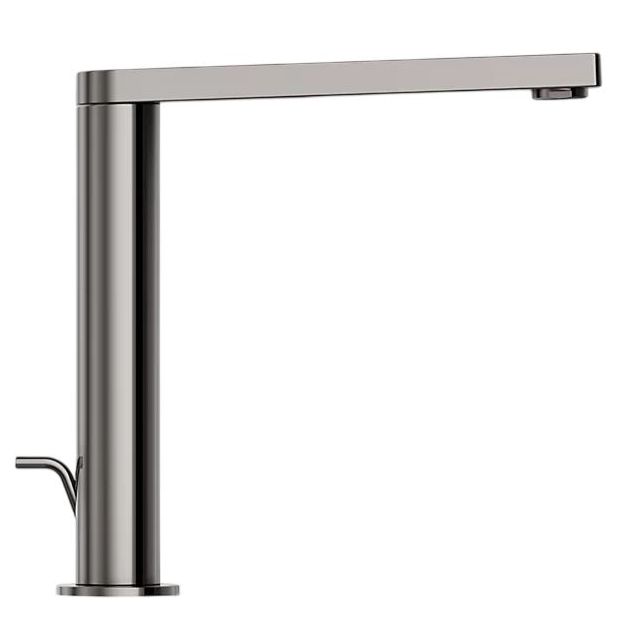 KOHLER® Composed® Vibrant Titanium Tall Single-Handle Bathroom Sink Faucet with Cylindrical Handle-2