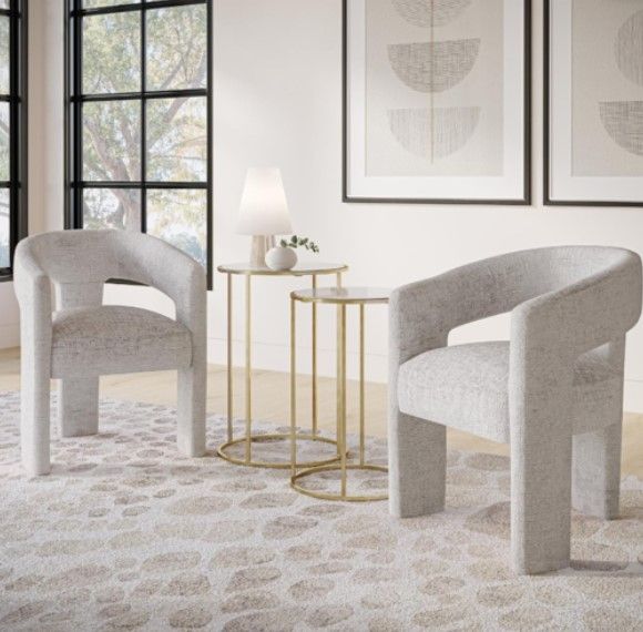 Jofran Inc. Gwen Gray Open-Back Upholstered Chair-1