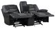 Homelegance® Fabian Dark Gray/Gray Double Glider Reclining Loveseat-4