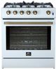 FORNO® Leonardo Espresso 30" White Pro Style Gas Range-1