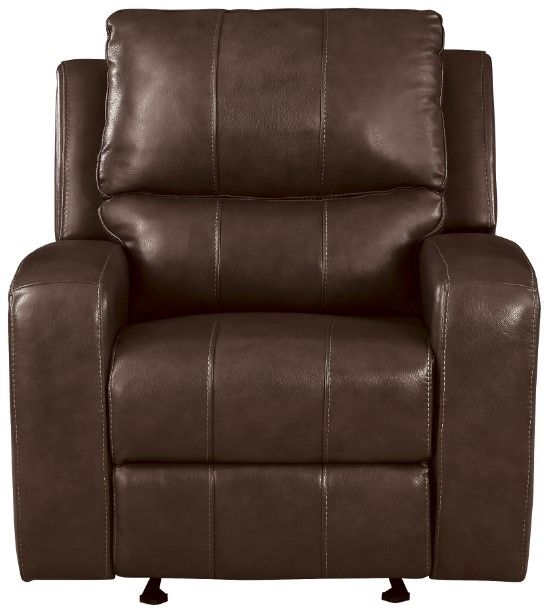 New Classic® Home Furnishings Linton Brown Leather Glider Recliner Chair-1