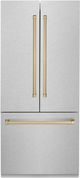 ZLINE Autograph Edition 36" 19.6 Cu. Ft. Satin Stainless Steel Built-In French Door Refrigerator-0