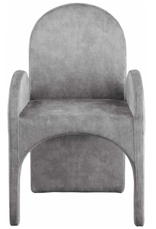 Meridian Furniture Summer Grey Velvet Dining Arm Chair-1