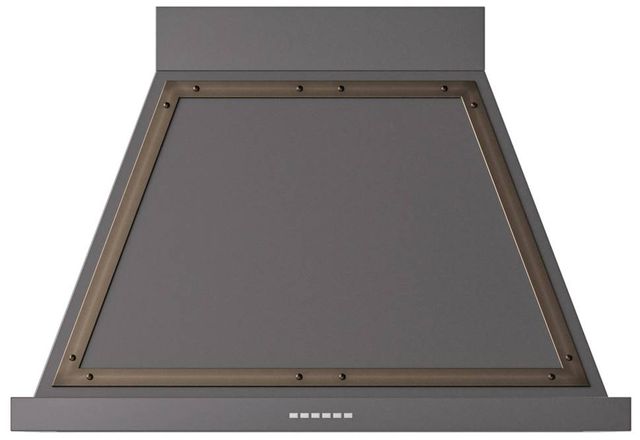 Ilve® Nostalgie II Noblesse 36" Graphite Matte Wall Mounted Range Hood with Burnished Trim-0