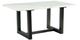 Elements International Felicia Black Dining Table with White Marble Top-0