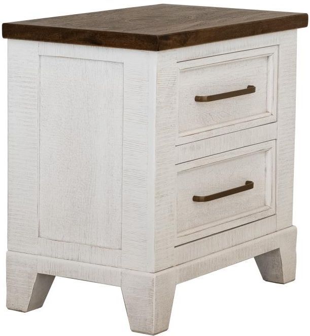 International Furniture Direct Stoa White Nightstand-0