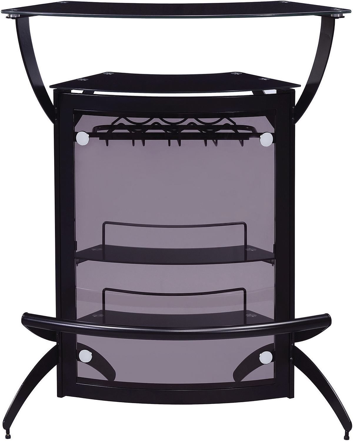 Coaster® Dallas Smoked/Black 3-Bottle Wine Rack Bar Unit