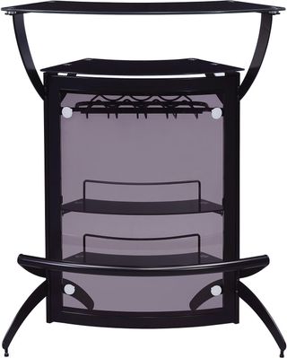 Coaster® Dallas Smoked/Black 3-Bottle Wine Rack Bar Unit