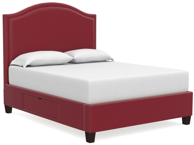 Bassett® Furniture Custom Upholstered Beds Vienna Leather Arched Storage Bed-1
