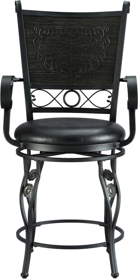 Powell® Lina Big and Tall Black Counter Stool-1