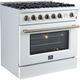 FORNO® Marco Series Alta Qualita 36" White Pro Style Gas Range-1