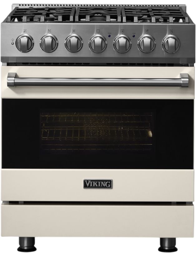 Viking® 3 Series 30" Pure White Pro Style Natural Gas Range-2