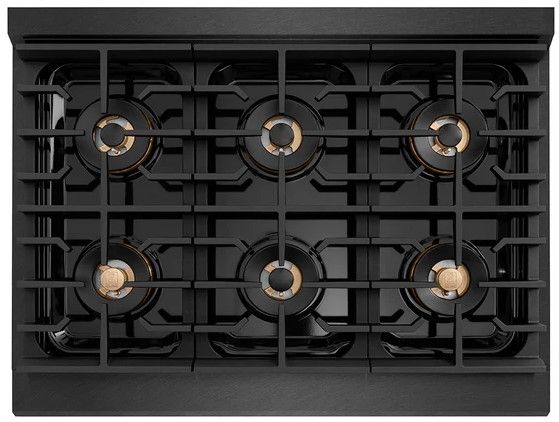 ZLINE Paramount 36" 5.2 cu. ft. Black Satin Stainless Steel Paramount Dual Fuel Range with 6 Burner DuoPro™ Cooktop and Electric Convection Oven-3